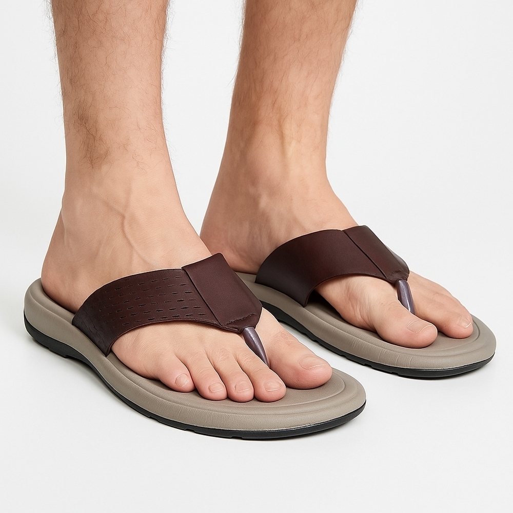 PLR Men's Vegan Leather Flip-Flops Size 9.5 NWOT